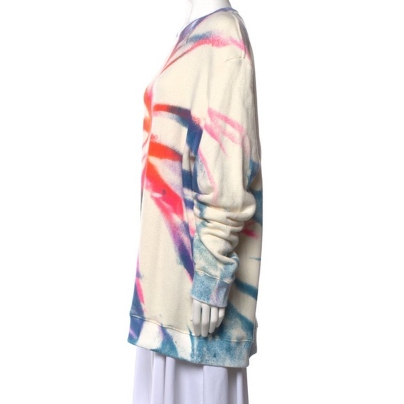 THE ELDER STATESMAN Cream Multi-Color Tie Dye Sweatshirt - Picture 2 of 3
